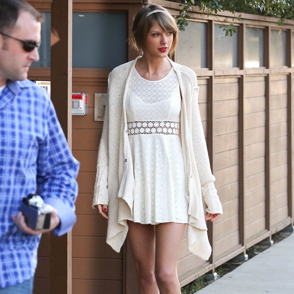 Free People Daisy Waist Dress in Pale Blue/Green